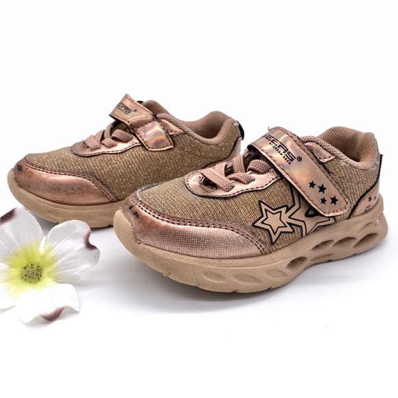 FPC Dream Seek Rose Gold Star Light-Up Sneaker, 8 - Picture 5 of 15